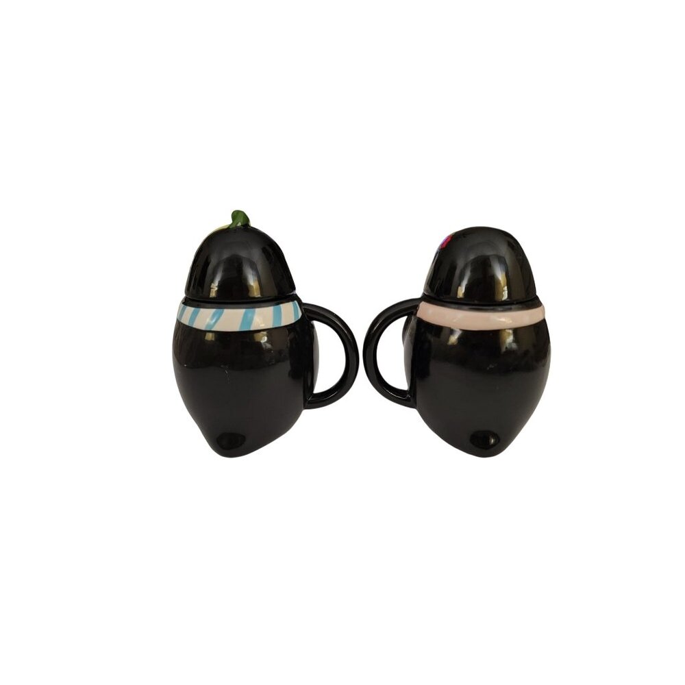 Whimsical Penguin Mug Set with Removable Heads, Ceramic, Pair, Novelty Animal Co - Picture 3 of 8